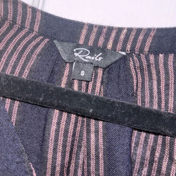 Rails Jasmine Midas Tiered Metallic Stripe Mini Dress Women's Size S - Picture 2 of 6